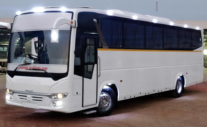 White 40 seater bus